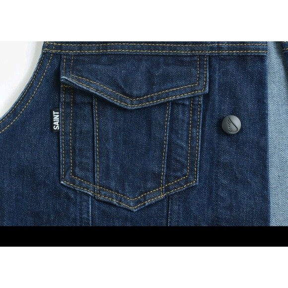 Saint Unbreakable Denim Vest -M- Cotton-Dyneema Blend Blue SA1NT Motorcycle - Picture 10 of 10